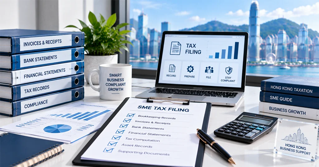 Records needed for SME tax filing: bank statements, invoices, receipts and tax computation