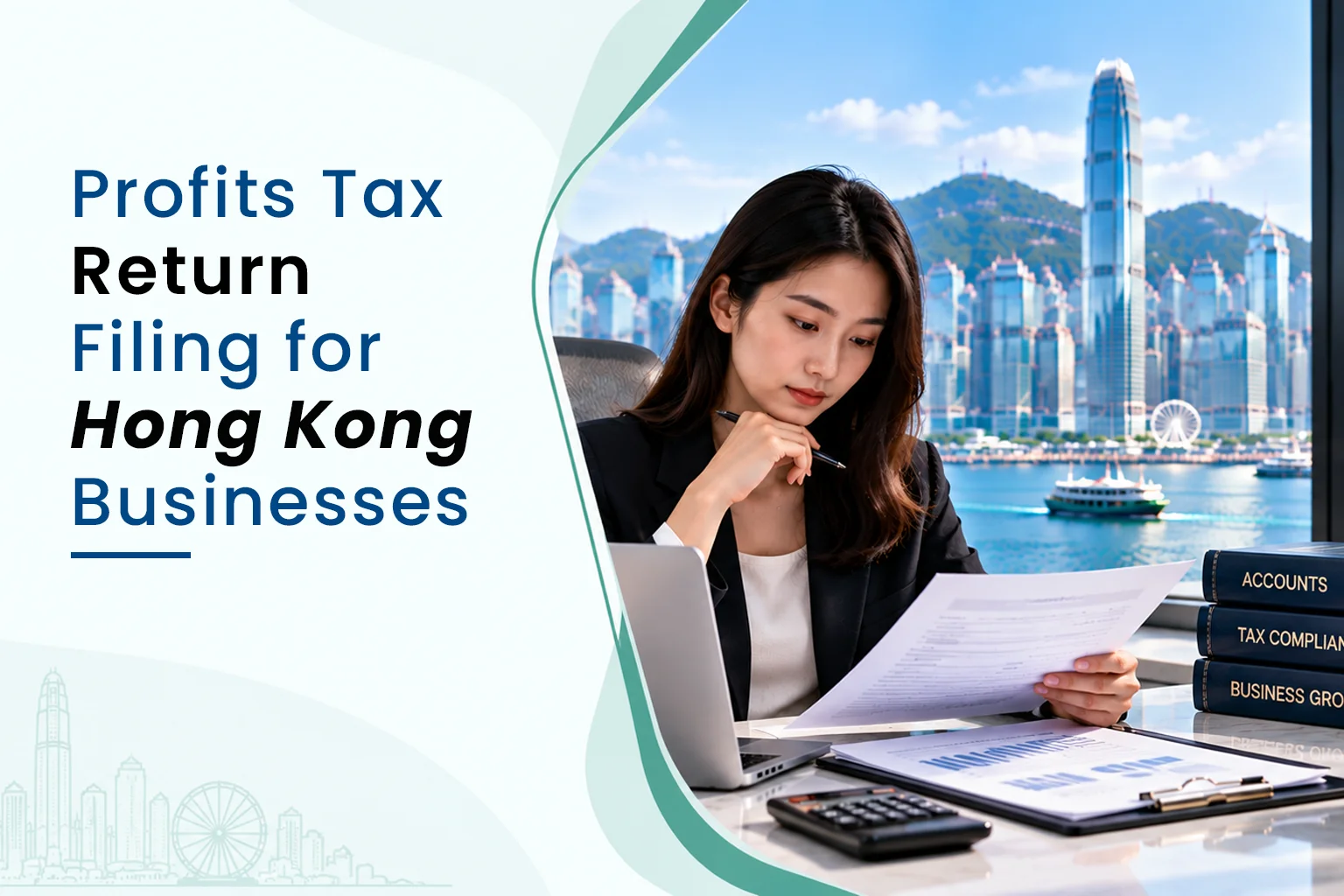Profits tax return filing for Hong Kong businesses with bookkeeping records and tax documents