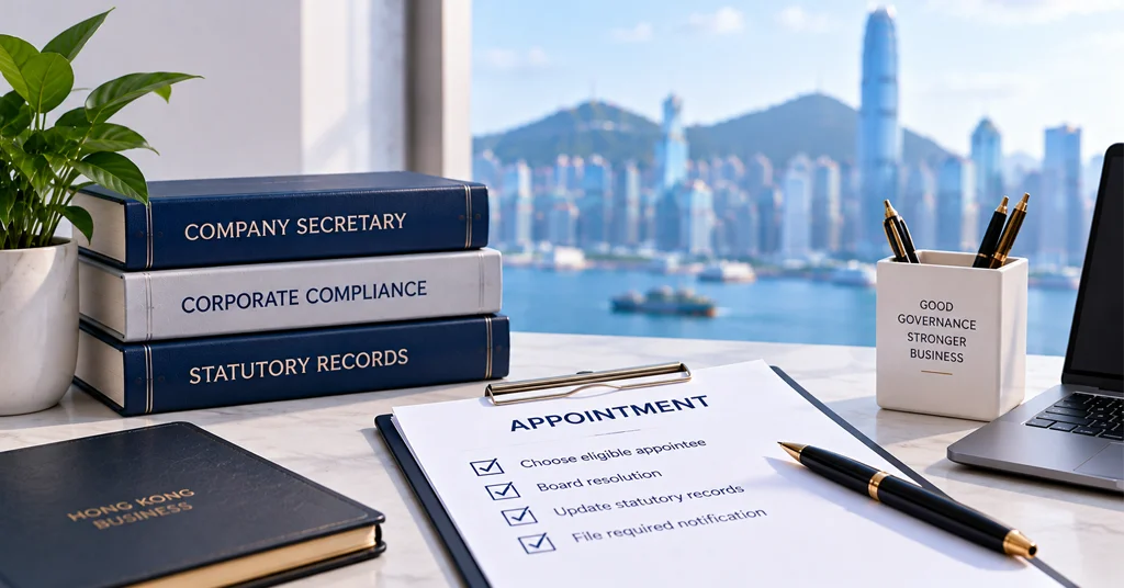 	Step-by-step process for appointing a company secretary in Hong Kong