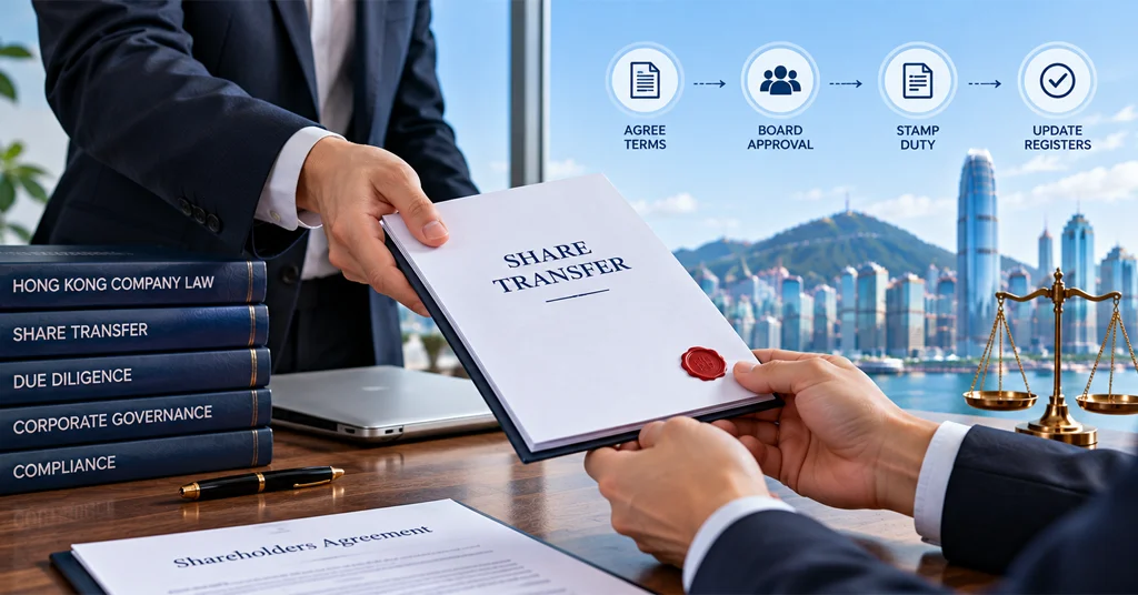 Hong Kong stamp duty on share transfer calculated at 0.2% of consideration or share value